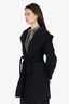 Max Mara Black Camel Hair Belted Coat Size 8