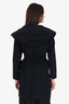 Max Mara Black Camel Hair Belted Coat Size 8