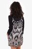 Just Cavalli Black Silk Printed Shift Dress Size 10