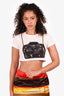 Moschino Couture White Purse Graphic Cropped T-Shirt Size 2