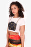 Moschino Couture White Purse Graphic Cropped T-Shirt Size 2