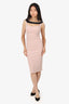 Chiara Boni La Petite Robe Pink/Black Cut-Out Midi Dress Size 38