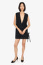 Marni Black Wool Plunging V-Neck Dress Size 38