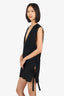 Marni Black Wool Plunging V-Neck Dress Size 38