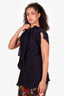 Marni Black Ruffle Cap Sleeve Top Size 42