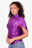 Ralph Lauren Purple Silk One-Shoulder Top Size 8