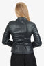 Red Valentino Black Leather Scallop Trim Jacket Size 42