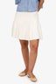 Ralph Lauren White Ribbed Pleated Skirt Size M