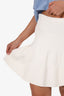 Ralph Lauren White Ribbed Pleated Skirt Size M