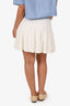 Ralph Lauren White Ribbed Pleated Skirt Size M