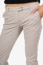 Fabiana Filippi Grey Cotton Low-Rise Trousers Size XXS
