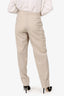 Fabiana Filippi Beige Merino Wool Cuffed Raw Hem Trousers Size XXL