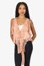 DSquared2 Pink Silk Sheer Ruffle Top Size 42