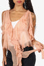 DSquared2 Pink Silk Sheer Ruffle Top Size 42