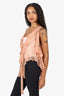 DSquared2 Pink Silk Sheer Ruffle Top Size 42