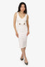 DSquared2 White Crystal Detail Midi Dress Size S