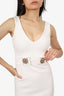 DSquared2 White Crystal Detail Midi Dress Size S