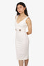 DSquared2 White Crystal Detail Midi Dress Size S