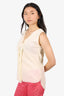 Fuzzi Cream Sleeveless Ruffle Top Size S