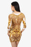 Just Cavalli White/Gold Printed Jersey Dress Size S