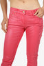 Robert Cavalli Pink Cotton Low-Rise Pants Size 40