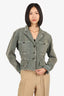 Roberto Cavalli Green Cotton Lace-Up Jacket Size 44