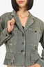 Roberto Cavalli Green Cotton Lace-Up Jacket Size 44