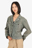 Roberto Cavalli Green Cotton Lace-Up Jacket Size 44