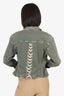 Roberto Cavalli Green Cotton Lace-Up Jacket Size 44