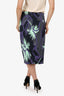 Versace Collection Black/Purple Palm Tree Print Pencil Skirt Size 44
