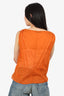 Valentino Orange Cotton/Silk Blend Sheer Top Size 46