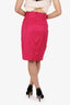 Hugo Boss Pink Cotton Blend Pencil Skirt Size 2