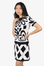 Moschino White/Black Cotton Heart Pattern Dress Size 6