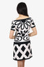 Moschino White/Black Cotton Heart Pattern Dress Size 6