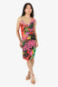 Alberta Ferretti Multicolour Cotton Floral Mesh Midi Dress Size 40