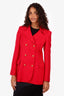 Moschino Couture Red Double-Breasted Blazer Size 8