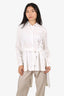 Fabiana Filippi White Cotton Blend Long Belted Blouse Size L