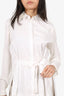 Fabiana Filippi White Cotton Blend Long Belted Blouse Size L
