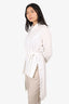 Fabiana Filippi White Cotton Blend Long Belted Blouse Size L
