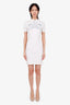 Blumarine White Crystal Embellished Mock Neck Dress Size 4