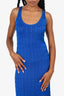 Ralph Lauren Blue Silk Cable Knit Dress sz S