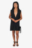 Marni Black Wool Plunging V-Neck Dress Size 40