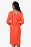 Alberta Ferretti Orange Off-Shoulder Dress Size 12
