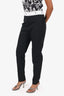 Moschino Couture Black Wool/Cotton Blend Receipt Waistband Pants Size 8