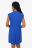 Versace Collection Blue Mock Neck Cut-Out Midi Dress Size 42