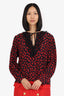 Red Valentino Black/Red Heart Print Blouse Size 42