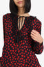 Red Valentino Black/Red Heart Print Blouse Size 42