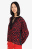 Red Valentino Black/Red Heart Print Blouse Size 42