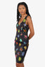 Moschino Couture Black/Multicolour Star + Heart Print Midi Dress Size 42