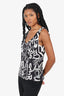 Moschino Couture Black/White Graffiti Print Top Estimated Size M